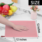 Homaxy 100% Cotton Waffle Weave Kitchen Dish Cloths, Ultra Soft Absorbent Quick Drying Dish Towels, 12 x 12 Inches, 8-Pack, Dried Rose