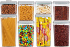 Ankou Food Storage Containers Pop Airtight Food Storage Containers with Lids for Kitchen Pantry Organizing Cereal Snack Flour Sugar Coffee Spaghetti Stackable - 8 Pcs (1.2, 2.0, 2.7, 3.3qt)*2