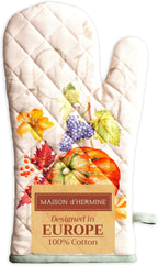 Maison d' Hermine Oven Gloves 100% Cotton Oven Mitt 7" x 13" with Loop Heat Resistant, BBQ, Cooking Gloves, Baking, Grilling, Kitchen, Handling Hot Pans (Pack of 1, Lumina)