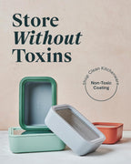 Caraway 14pc Glass Food Storage Container Set - Easy to Store, Non Toxic Lunch Box - with Glass Lids - Includes Storage Organizer & Dot & Dash Inserts - Mist