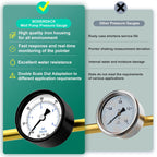 0-60psi Well Pump Pressure Gauge 1/4" NPT 2" Face Dial Size Back Mount, Multifunctional Practical Dry Pressure Gauge, for Water, Oil and Air Compressor