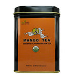 Organic Mango Tea, An Assam Black tea that has aromatic mango bits and natural flavours –2.80 OZ Tea Tin