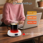 Coffee Mug Warmer for Desk with Auto Shut Off, Electric Cup Candle Wax Melter Warmer with 1-9H Timer, Smart Mug Warmer Tea Coffee Beverage Heated Mug Plate for Home Office, Ideal Coffee Lover Gift
