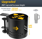 Desk Cup Holder Metal Under Desk 360° Rotating PC Gaming Accessories Anti-Spill Table Cup Holder Clamp on Chair for Coffee Mugs Stanley YETI Bottles, Pencil Holder