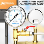 MEANLIN MEASURE 0~600Psi Liquid Filled Pressure Gauge Stainless Steel with 316 Stainless Steel Joint 1/4" NPT 2.5" FACE DIAL for WOG Water Oil Air Lower Mount