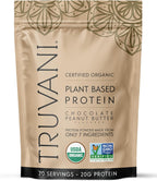 Truvani Vegan Pea Protein Powder | Chocolate Peanut Butter | 20g Organic Plant Based Protein | 20 Servings | Keto | Gluten & Dairy Free | Low Carb | No Added Sugar