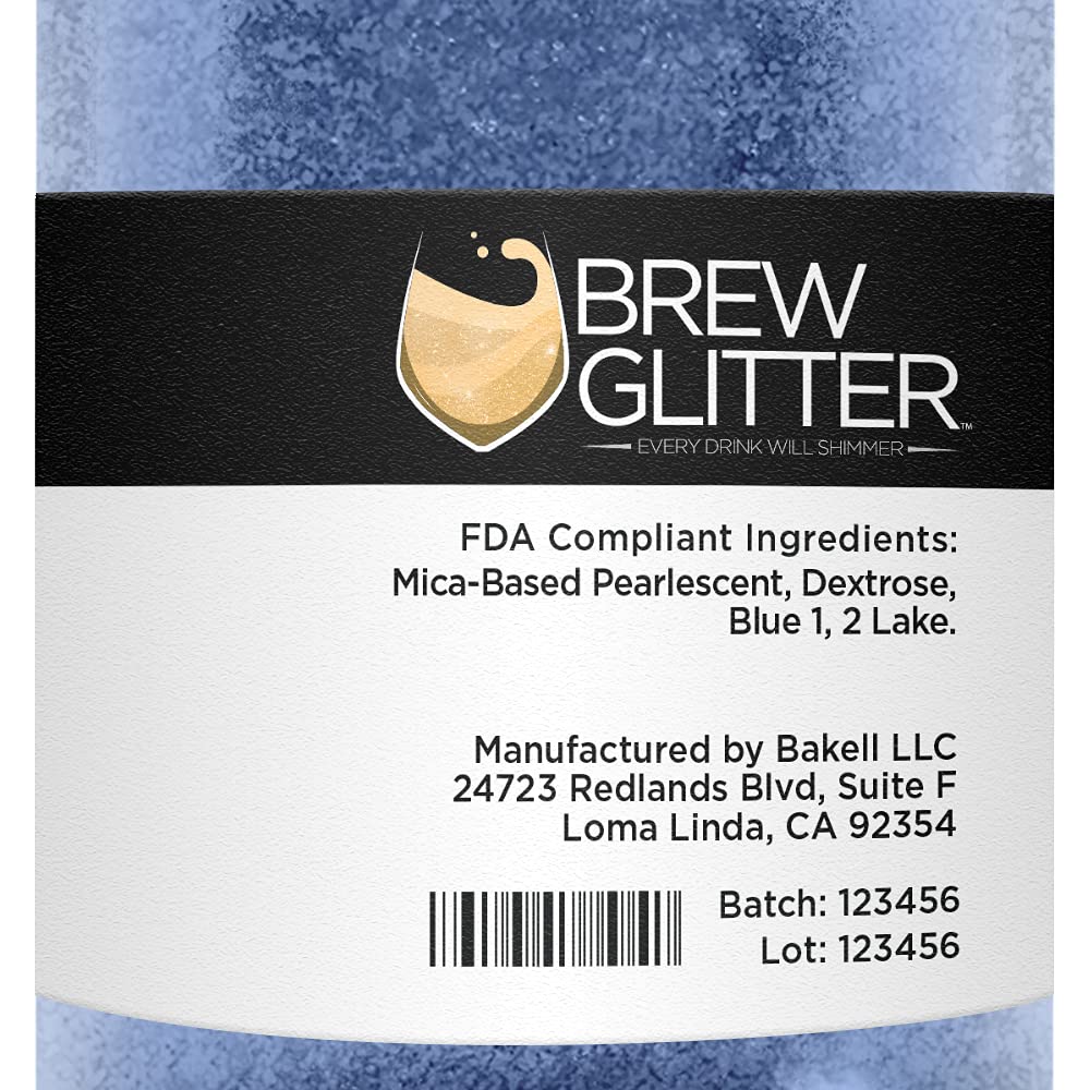 Sky Blue BREW GLITTER Edible Glitter For Drinks, Cocktails, Beer, Garnish Glitter & Beverages | KOSHER & HALAL Certified | 100% Edible & Food Grade | Vegan, Gluten, Nut Free (50g, Sky Blue)