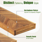 48" Rustic Farmhouse Floating Shelves – Set of 2 Acacia Wood Shelves for Stylish Wall Decor in Kitchen, Bathroom, and Office, Unique Chevron Pattern, 48x8x1.5 Inches - Set of 2 - DIY