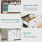 YITAHOME Buffet Cabinet with Drawers, 59" Large Sideboard Buffet Storage Cabinet with Shelves and Doors, Modern Farmhouse Coffee Bar Station Wood Kitchen Table for Kitchen, Dining Room, White