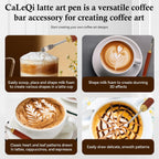 Latte Art Pen 1Pcs,Stainless Steel and Brass with Rosewood Handle of Tools - Barista Tools for Art on Latte,Cappuccino,Espresso - Perfect Coffee Accessories for Coffee Bar