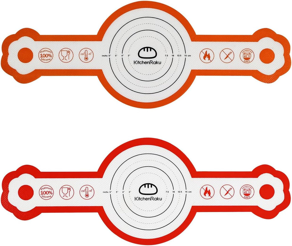 Cook's Aid 2 Pcs Silicone Bread Sling for Dutch Oven, Non-Stick Bread Baking Mat Set, Reusable Sourdough Bread Sling with Long Handles for Easier Transfer for Dough