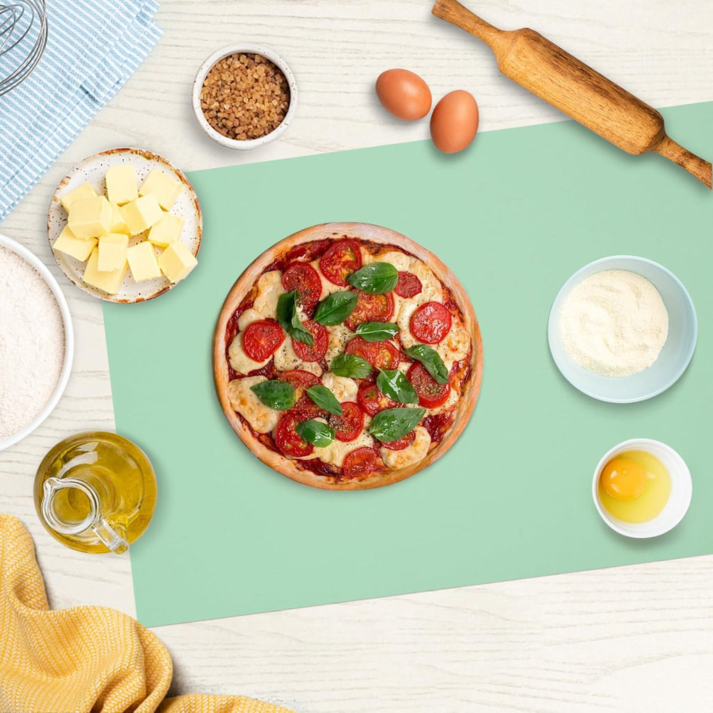 Silicone Mat Heat Resistant Mats for Countertop, Large Silicone Mats for Kitchen Counter Crafts Workbench Table, Size 48x24 inches Thick 2mm,Rolled Package,Light Green