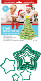 R&M International Star Tree Cookie Cutters to Make 3D Tree, 10-Piece Plastic Set