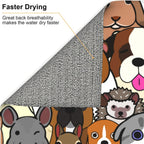 Cute Animals Pattern Dish Drying Mat, Highly Absorbent Microfiber Kitchen Counter Pad Reusable Washable, 16*18"