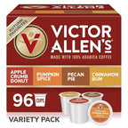 Victor Allen's Coffee Autumn Favorites Coffee Variety Pack SSC (Apple Crumb Donut, Pumpkin Spice, Pecan Pie, Cinnamon Bun), 96 Count, Single Serve Coffee Pods for Keurig K-Cup Brewers