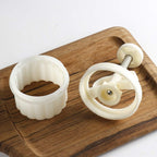 150g 5pcs Cookie Stamps Moon Cake Mold, Thickness Adjustable Christmas Cookie Press DIY Decoration Hand Press Cutter Cake Mold