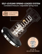 Espresso Tamper Kit, 53mm Spring-Loaded Calibrated Coffee Tamper with Click Feedback, Self-Leveling Ripple Base, Espresso Press Tool Compatible with 54mm Espresso Machines Portafilter, Black