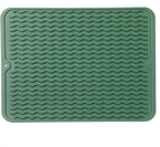 Silicone Dish Drying Mat for Multiple Usage,Easy clean,Eco-friendly,Heat-resistant Silicone Mat for Kitchen Counter or Sink,Refrigerator or drawer liner Green L 16 inches x 12 inches