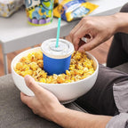 DOWAN Serving Bowls, 9.5" Large Salad Bowls for Entertaining, Side Dishes, Pho, Pasta, Centerpiece Bowls for Dinner Parties, Kitchen Decor, Microwave & Dishwasher Safe, White