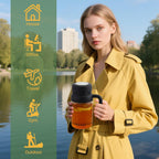 32oz Glass Water Bottle, Tea Bottle with Infuser & Handle, BPA-Free Leakproof Wide Mouth Large Tea Infuser Bottle for Hot or Cold Drinks, Loose Tea, Fruit (White)