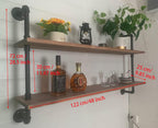 Pipe Shelves Industrial Pipe Shelving Shelves Real Wood Industrial Floating Pipe Shelves with Wood Planks 48 inch Wall Shelves Rustic Hanging Bookshelf Farmhouse Kitchen Bar Shelving