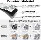 Findosom 2PCS 16" x 24" Dish Drying Mat & 24" x 5.5" Sink Splash Guard, Super Absorbent & Cuttable Dish Mat Drying Kitchen Mat with Gray Floral, Hide Stain Drying Mat for Kitchen Counter