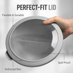 Zulay Kitchen 12 Piece Plastic Nesting Mixing Bowls with Lids - Colorful Microwave & Freezer Safe Gray Ombre Set