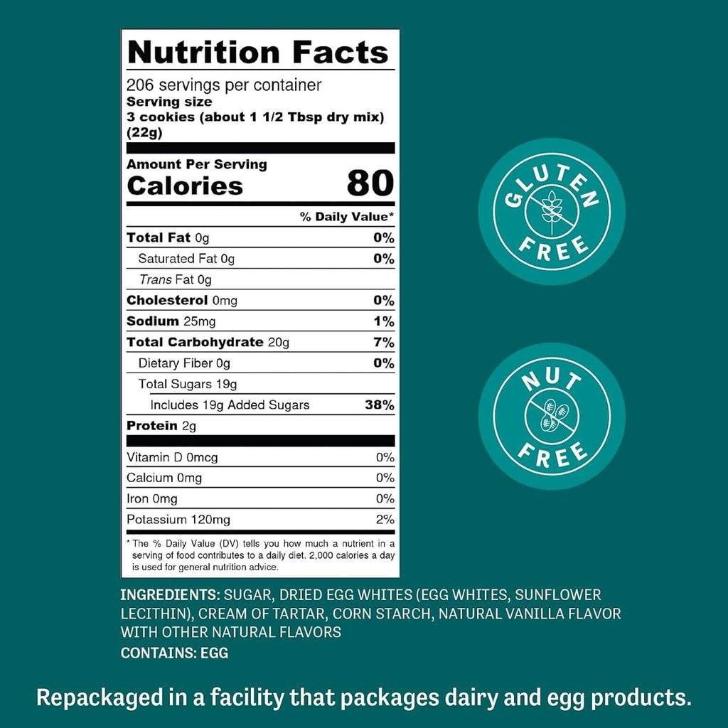 Judee's Gluten Free Complete Meringue Powder Mix Bulk 10 lb - Great for Baking and Decorating - No Preservatives - Gluten-Free and Nut-Free - Make Meringue Cookies, Pies, Frosting, and Royal Icing