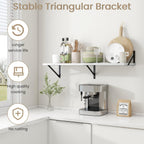 Dreamland Deep Floating Shelves for Wall, White Wood Wall Mounted Shelves, Large Floating Shelf 12 * 36 inch Set of 2 for Bookshelf Living Room Bedroom Home Office Bathroom