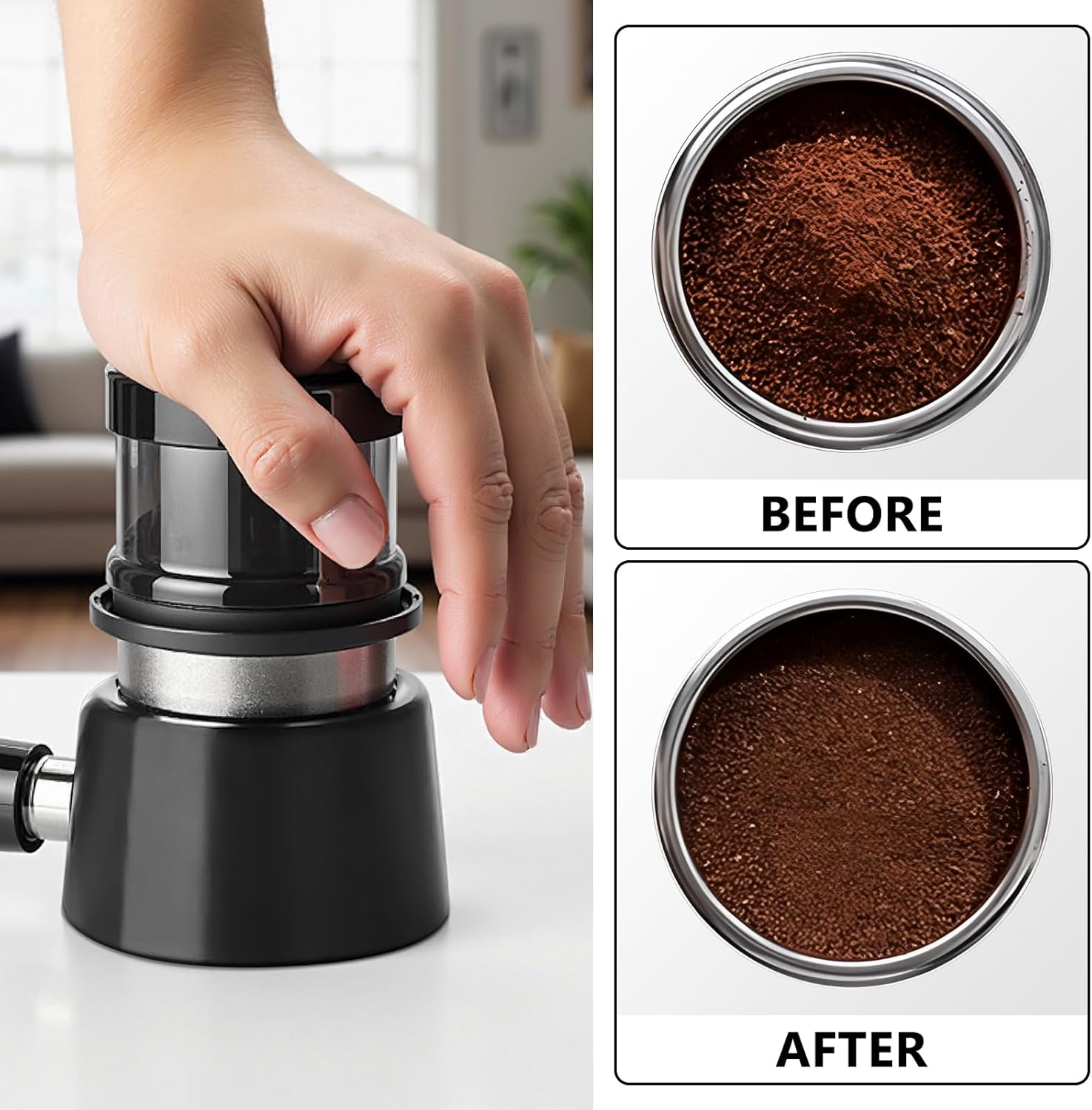 Coffee Tamper Base for Ninja Espresso ES601, Compatible Handheld Portafilter, Portafilter Holder for Ninja, Anti-Slip PETG Coffee Tamper Base for Ninja Luxe Cafe Accessories