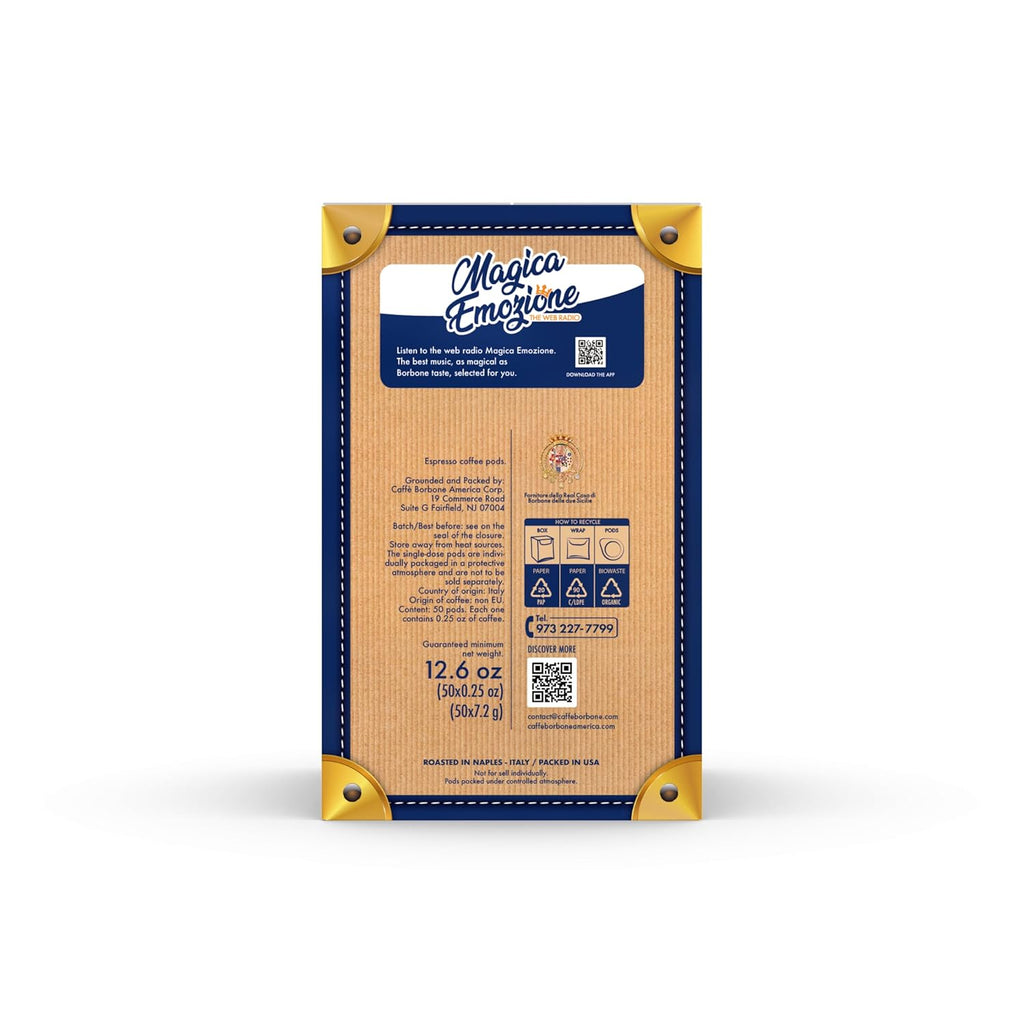 Caffè Borbone Espresso Paper Pods, Red Blend, Strong and Creamy, Medium Roast ESE Pods, Authentic Italian Espresso - 50 Count