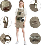 Barista Waitress Chef Cooking Aprons Waterproof Canvas Hair Stylists Apron with 3 Pockets for Women