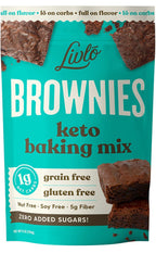 Livlo Keto Brownie Baking Mix - Just 1g Net Carb - Sugar & Gluten Free Keto Desserts, Sweets & Treats - Low Carb, Nut Free, Diabetic Friendly Snack - Fast, Delicious and Easy to Make - 12 servings