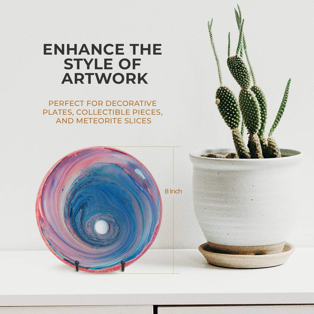 TR-LIFE Plate Stands for Display - 3 Inch Plate Holder Display Stand + Metal Frame Holder Stand for Picture, Decorative Plate, Book, Photo Easel (2 Pack)