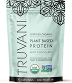 Truvani Vegan Pea Protein Powder | Mint Chocolate | 20g Organic Plant Based Protein Per Serving | 10 Servings | Keto | Gluten & Dairy Free | Low Carb | No Added Sugar