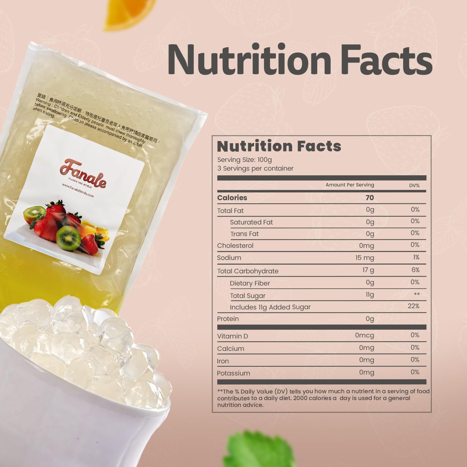 Fanale Crystal Agar Boba Jelly Ball, Ready to Serve, Soft Chew Texture, Instant Crystal Boba Pearls for Bubble Tea, Frozen Yogurt, Shaved Ice & Dessert’s Topping (4.4 lb/bag)