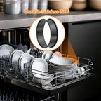 HARFINGTON 4pcs Crumpet Rings 3.15" Nonstick Round Cake Ring Stainless Steel Double Rolled English Pastry Rings for Kitchen Baking Crumpet Dessert, Black