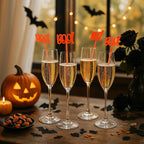 30 Pcs Halloween Swizzle Sticks Plastic Coffee and Cocktail Stirrers Fall Thanksgiving Drink Stirrers Cocktail Mixers for Halloween Fall Autumn Party Tea Coffee Bar Decoration(Boo)