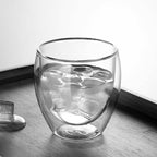 8oz Glass Coffee Mugs Set of 2, Double Walled Espresso Cups for Latte Cappuccino Cocoa Milk Cafe Juice, Clear Glass Tea Cup Set Glassware Gift for Christmas Birthday