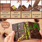 Deep Chocolate Molds Silicone - 4 Different Shapes,Dubai Chocolate Bar Mold,Homemade Candy Bar Baking Molds - Set of 2