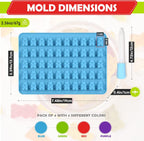 Gummy Bear Silicone Candy Molds - Set of 4 Gummy Bear Mold Trays with Dropper, Fun Making Gummy Bears with Non Stick Silicone Candy Molds, Perfect Silicone Molds for Gummy Bear Candy…