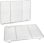 P&P CHEF Cooling Baking Rack Pack of 2, Stainless Steel Cooling Racks for Cooking Baking Roasting Grilling Drying, Dense Wires & Smooth Edge, Easy to clean, Silver, 16.6" x 11.5"