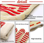 Oven Gloves, Heat Resistant 540 Degrees Grilling Gloves, Hot Surface Handler Non-Slip Silicone Oven Mitts with Fingers, BBQ Gloves for Cooking/Kitchen/Baking, Pack of 2