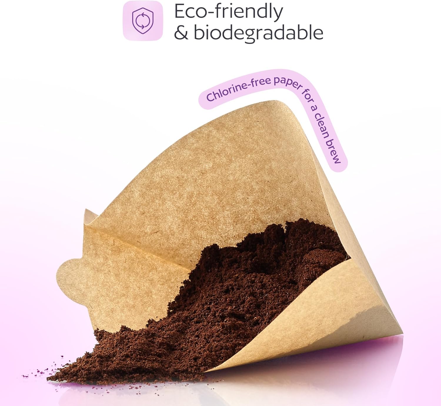 100 Pcs #4 Unbleached Paper Coffee Filters for Cuisinart, Ninja, BLACK+DECKER & other 8-12 Cup Coffee Makers - Perfect for Pour Over and Drip Coffee