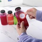 BIGIVACA 12 oz Glass Juice Bottles with Lids,3 PACK Bottles for Juicing,Square Drinking Jars Glass for Coffee,Cola,Milk,Tea in Travel,Work,School