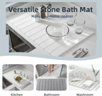 Stone Drying Mat for Kitchen Counter, 23.6" x 15.3" Foldable Diatomaceous Earth Dish Drying Mat - Large Stone Dish Drying Mat for Dishes Cups Bottles Drying, Match Any Countertop (Grey, Large)