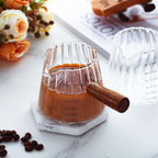 Espresso Shot Glass with Handle, 6 Oz/180 ml Espresso Cups with Single V-shaped Mouth, Measuring Cup for Milk Tea Coffee Bar Accessories(Clear,1 Pcs)