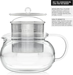 Teabloom Kyoto 2-in-1 Tea Kettle/Tea Maker – Heatproof Glass Teapot with Removable Loose Tea Filter – Tea Connoisseur's Choice