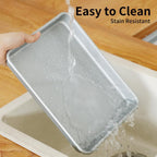 2-PACK Toaster Oven Pans for Baking,Shinsin 9X11 Non-stick Baking Trays, 57% Thicker Cookie Sheet Pans Set, Dishwasher Safe and Heavy Duty Small Replacement Trays for Toaster Cven (Silver)