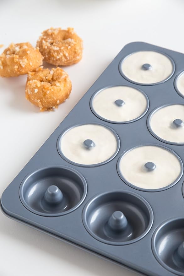 Fox Run Non-Stick Mini Donut Pan, 12-Cavity Donut Mold, Makes 2" Bite Sized Donuts